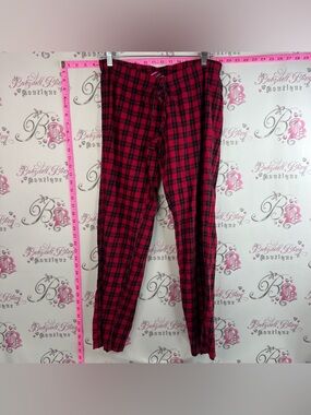 La SENZA pants pj plaid picnic gingham Red and Black Plaid Lounge Pants